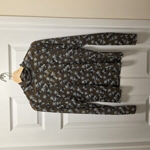 Frank and Oak - The Printed Mesh Mock Neck in Dark Olive